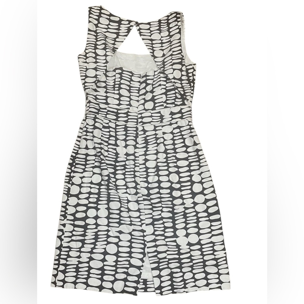 Antonio Melani Navy and White Sleeveless Polka Dot Sheath Lined Dress Size 6 - Picture 12 of 16